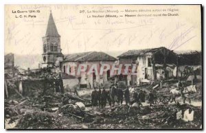 Old Postcard Army War in 1914 destroyed 15 houses Neufour around the church