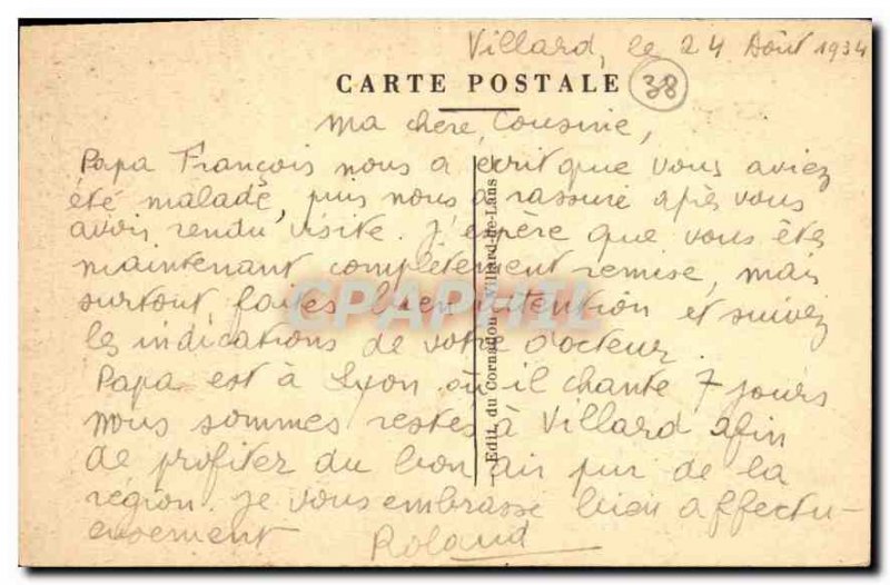 Old Postcard Villard de Lans The Pointed Stone and Bourne