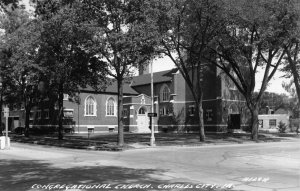 Real Photo Postcard Congregational Church in Charles City, Iowa~122638