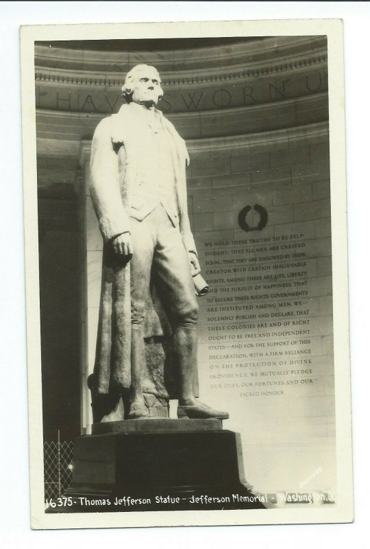 [SOLD] RPPC Postcard 16-375 Thomas Jefferson Memorial Washington DC VPC4.