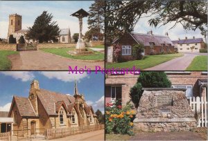 Northamptonshire Postcard - Paulerspury School, The Green, Church  RR20471