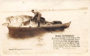 D5/ Exaggeration Real Photo RPPC Postcard 1913 Albee South Dakota Fisherman10