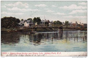 Emory Street Bridge , Wesley Lake , ASBURY PARK , New Jersey , PU-1907