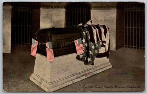 Cleveland Ohio c1908 Postcard President James Garfield Flag Draped Coffin