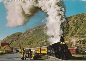 Trains Narrow Gauge Steam Power Locomotive #476 Leaving Durango Colorado