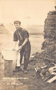 Jordan Tripp County On The Claim Bachelor's Wash Day RPPC Postcard