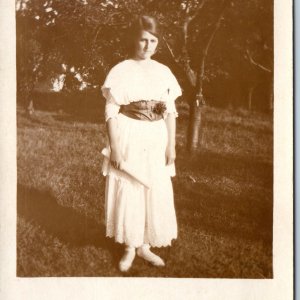 c1910s Girl's Confirmation or School Diploma RPPC Outdoor W.R. Jacobs Photo A213