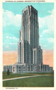 Vintage Postcard 1936 Cathedral Of Learning University Pittsburgh Pennsylvania