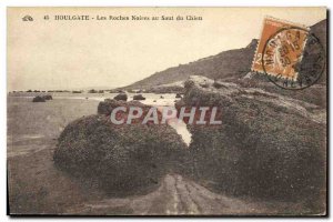 Old Postcard Houlgate Les Roches Noires at Dog Leaping
