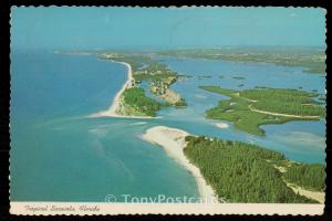 Aerial view of Midnight Pass and the beaches of Sarasota