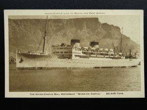 Union Castle Line WARWICK CASTLE ROYAL MAIL SHIP (2) c1930s Postcard