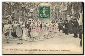 Old Postcard Carnival XXII Aix en Provence of Harmony & # 39Abondance The goo...