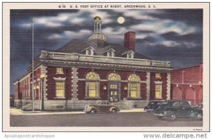 South Carolina Greenwood U S Post Office At Night