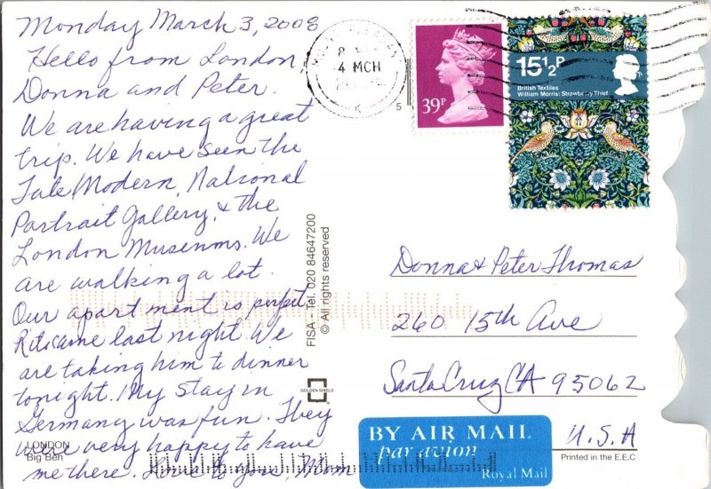 London Die Cut Continental Postcard CON15