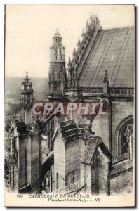 Postcard Old Cathedral of Beauvais Pinnacles and buttresses