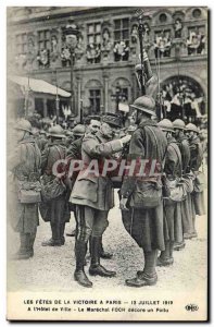 Old Postcard Fetes The Army Victory in Paris July 13, 1919 At & # City 39hote...