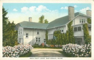 East Sebago, Maine Rock Craft Lodge White Border Postcard Unused