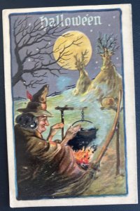 1909 Indianapolis IN USA Picture Postcard Cover PPC  Halloween Witch