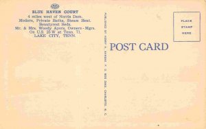 Blue Haven Court Motel US 25 W Lake City Tennessee linen postcard