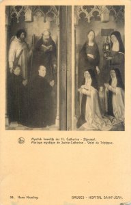 Fine art vintage postcard Hans Memling Mariage mystique de Ste. Catherine