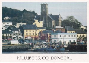 Boats at Killybegs Co Donegal Ireland Old Satellite Dish Postcard