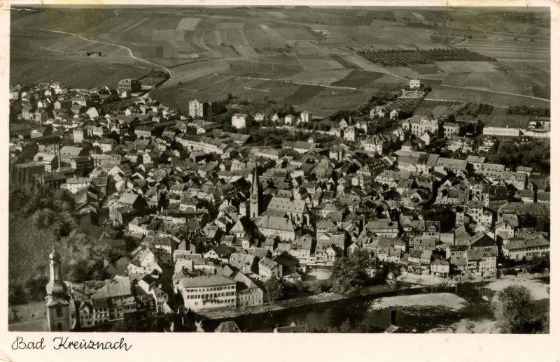 Germany - Bad Kreusnach. Aerial View  *RPPC