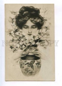 245451 BELLE w/ Flowers by Philip BOILEAU old PHOTO AWE RARE 