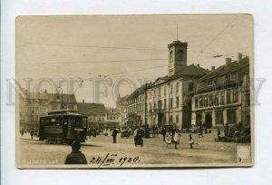 426485 CZECH Aussig Usti nad Labem street view TRAM Vintage photo RPPC