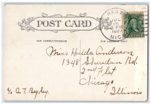 1907 Post Office Exterior Building Road Grand Rapids Michigan Vintage Postcard