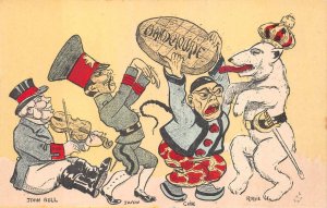 RUSSO-JAPANESE WAR JOHN BULL JAPAN CHINA MANCHURIA MILITARY POSTCARD (c. 1904)