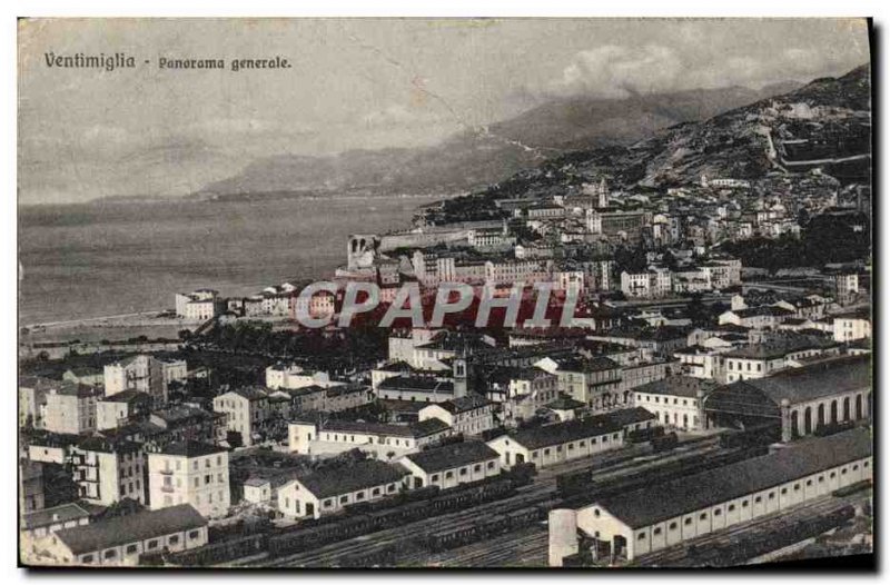 Old Postcard Ventimiglia Panorama General