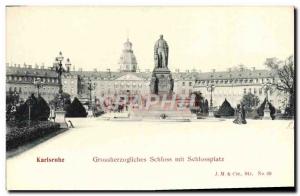 Postcard Old Großherzogliches Karlsruhe Schloss Mit Schlossplatz