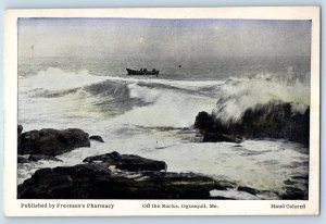 1920 Ogunquit Maine ME Vintage Postcard Off the Rocks Exterior View Unposted