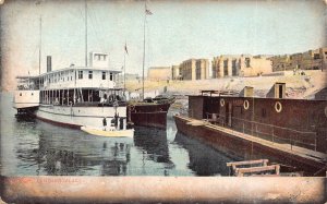 Egypt Luxor Landing Place Steamboat Dock vintage postcard B932