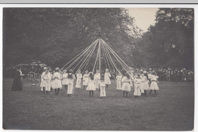 Social History, Group Of Children With Maypole RP PPC, c 1910's, Unposted 