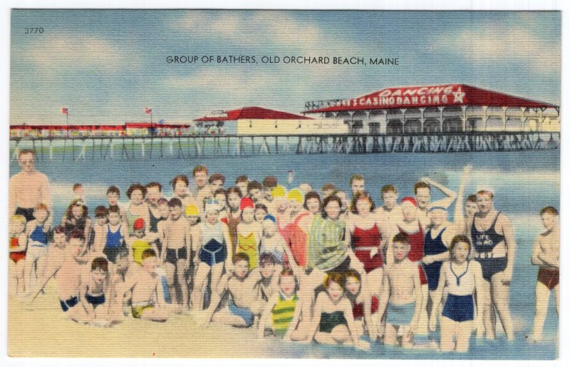Old Orchard Beach, Maine, Group Of Bathers