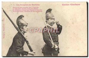 Old Postcard Firemen of Nanterre Vieilles s song