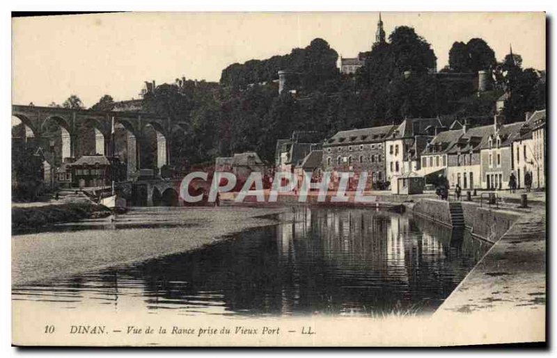 Old Postcard View Dinan Rance taken from the Old Port