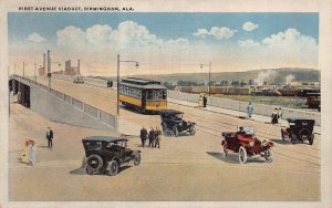 J82/ Birmingham Alabama Postcard c1910 First Avenue Viaduct Trolley 167