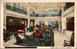 Illinois Chicago Hotel Atlantic Lobby Curteich