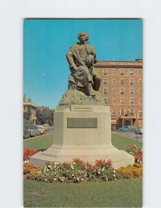 Postcard Nathaniel Hawthorne Statue, Salem, Massachusetts