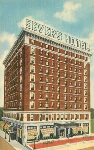 Hotel Severs roadside Muskogee Oklahoma Teich linen Postcard 11400