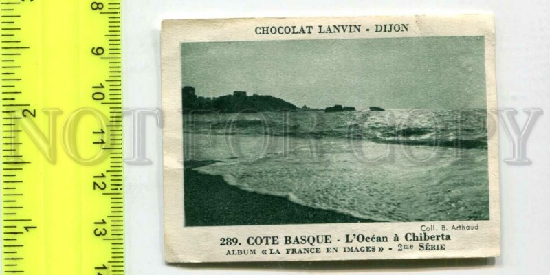 428237 FRANCE Cote Basque Advertising Chocolat Lanvin Dijon card