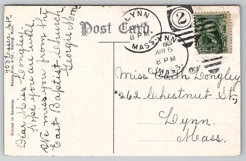 Lynn MA High Rock 1908 Massachusetts Postcard D40