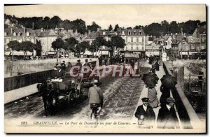 Old Postcard Deauville Deauville Bridge one day races Horses Equestrian