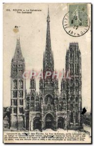 Old Postcard Rouen Cathedral