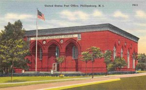 US Post Office Phillipsburg New Jersey linen postcard