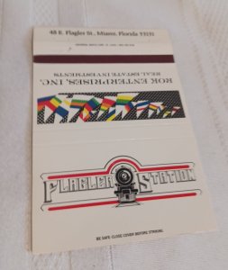 ROK Enterprises Inc. Flagler Station Miami Florida 40 Strike Matchbook Cover