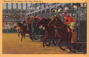 They re Off Atlantic City Race Track, New Jersey, USA Horse Racing Unused 