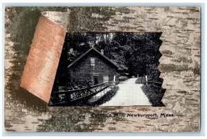 1907 Curson's Mill House Dirt Road Fences Newburyport Massachusetts MA Postcard